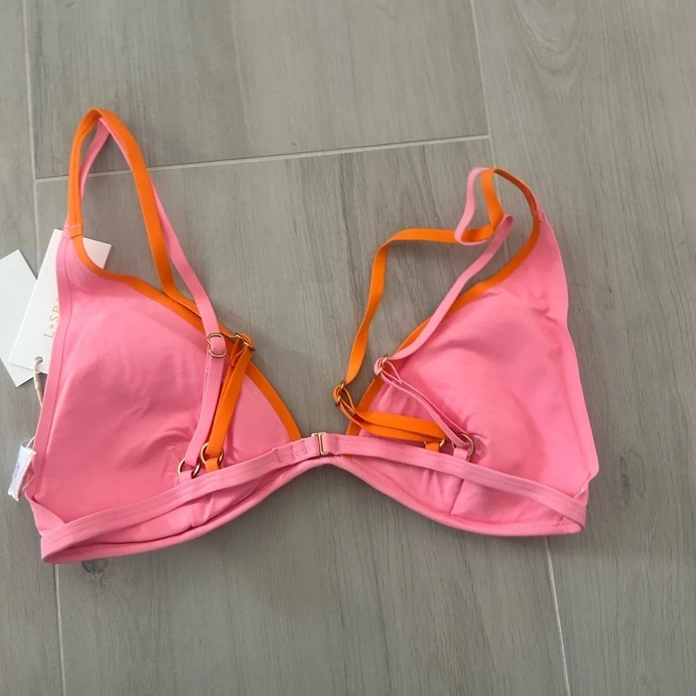 L*SPACE FINNEAS BIKINI TOP Tangerine-Guava Size L